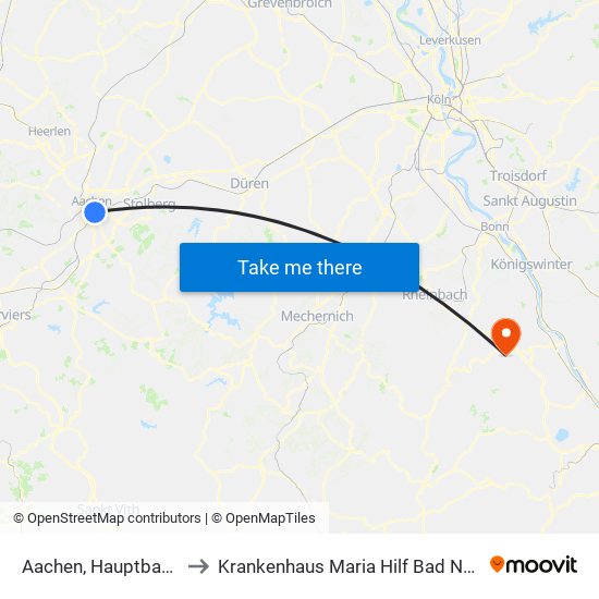 Aachen, Hauptbahnhof (Bus) to Krankenhaus Maria Hilf Bad Neuenahr-Ahrweiler map