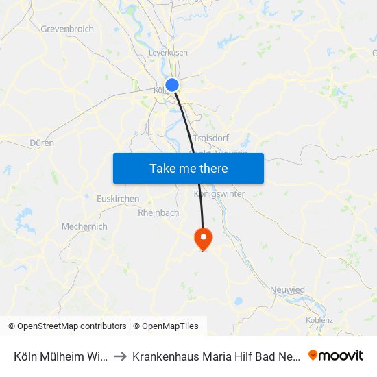 Köln Mülheim Wiener Platz to Krankenhaus Maria Hilf Bad Neuenahr-Ahrweiler map