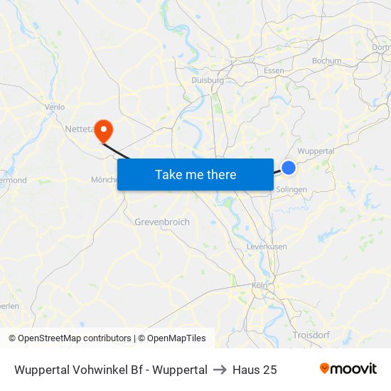 Wuppertal Vohwinkel Bf - Wuppertal to Haus 25 map