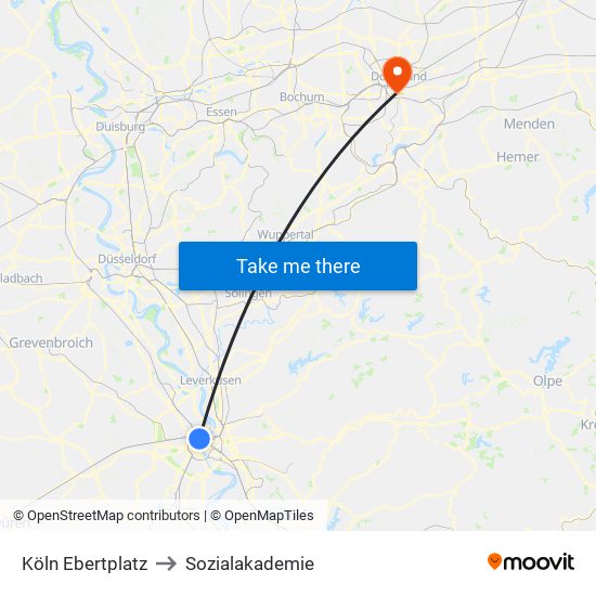 Köln Ebertplatz to Sozialakademie map