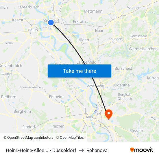 Heinr.-Heine-Allee U - Düsseldorf to Rehanova map