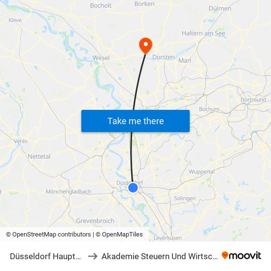 Düsseldorf Hauptbahnhof to Akademie Steuern Und Wirtschaft Gmbh map