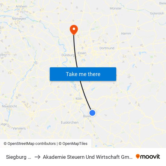 Siegburg Bf to Akademie Steuern Und Wirtschaft Gmbh map