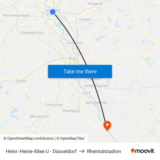 Heinr.-Heine-Allee U - Düsseldorf to Rheintalstadion map