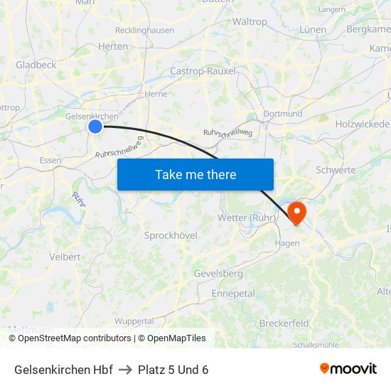 Gelsenkirchen Hbf to Platz 5 Und 6 map
