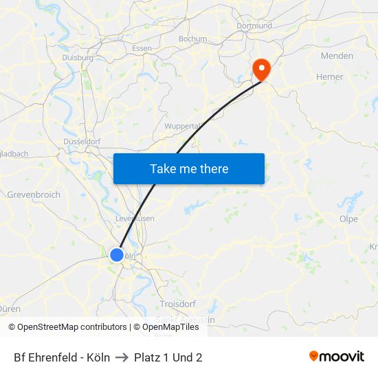 Bf Ehrenfeld - Köln to Platz 1 Und 2 map