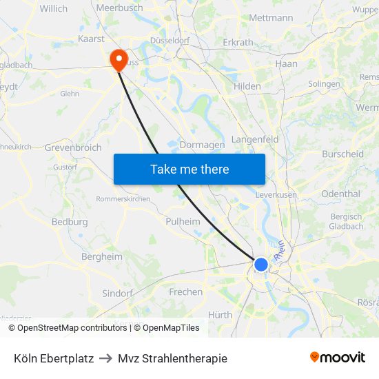 Köln Ebertplatz to Mvz Strahlentherapie map