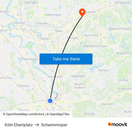 Köln Ebertplatz to Schwimmoper map