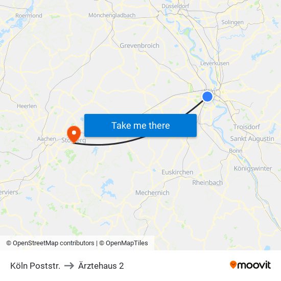 Köln Poststr. to Ärztehaus 2 map