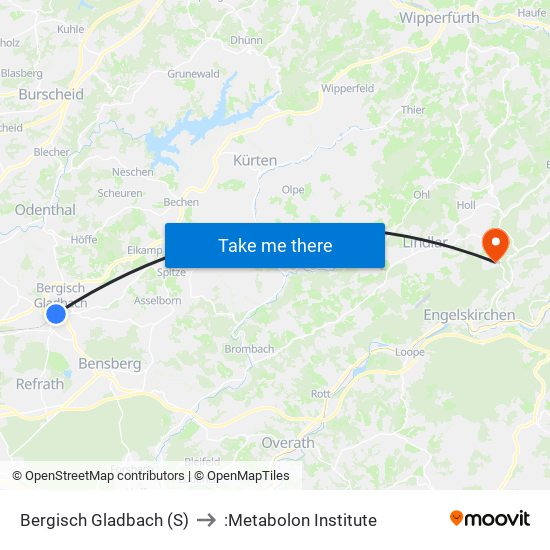 Bergisch Gladbach (S) to :Metabolon Institute map