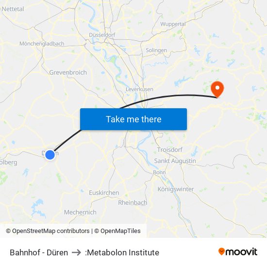Bahnhof - Düren to :Metabolon Institute map