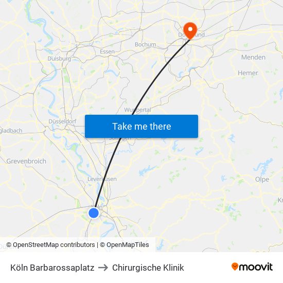 Köln Barbarossaplatz to Chirurgische Klinik map