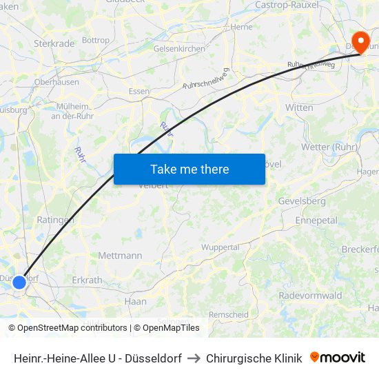 Heinr.-Heine-Allee U - Düsseldorf to Chirurgische Klinik map