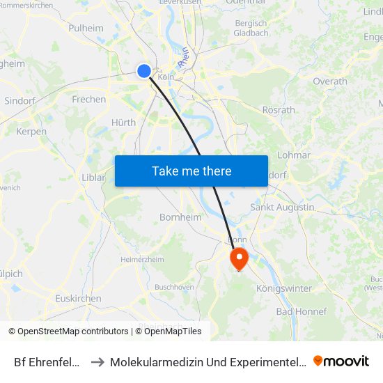 Bf Ehrenfeld - Köln to Molekularmedizin Und Experimentelle Immunologie map