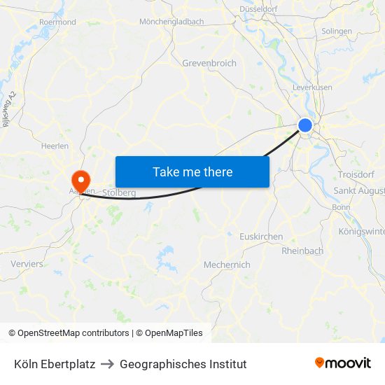 Köln Ebertplatz to Geographisches Institut map