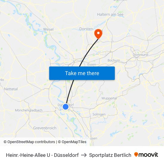 Heinr.-Heine-Allee U - Düsseldorf to Sportplatz Bertlich map