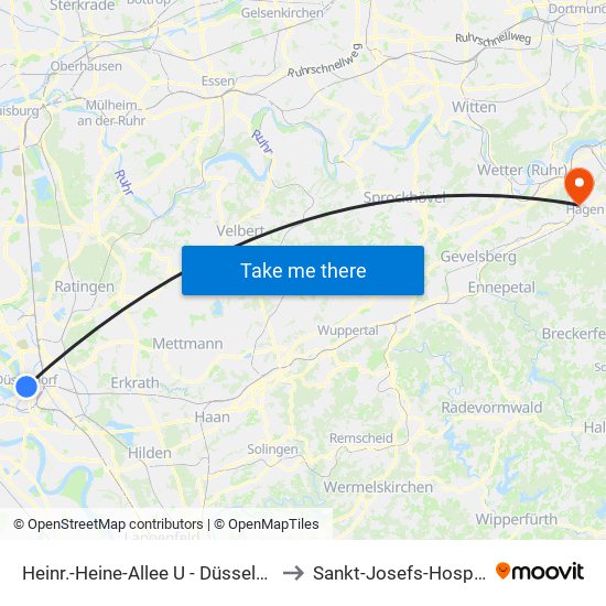 Heinr.-Heine-Allee U - Düsseldorf to Sankt-Josefs-Hospital map