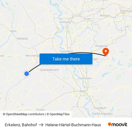 Erkelenz, Bahnhof to Helene-Härtel-Buchmann-Haus map