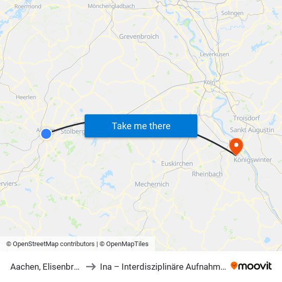 Aachen, Elisenbrunnen to Ina – Interdisziplinäre Aufnahmestation map