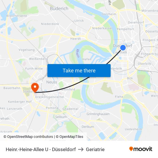 Heinr.-Heine-Allee U - Düsseldorf to Geriatrie map