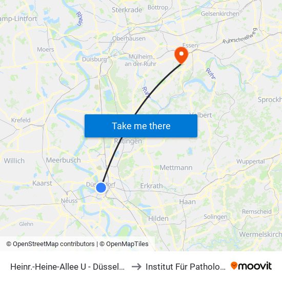 Heinr.-Heine-Allee U - Düsseldorf to Institut Für Pathologie map