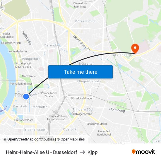 Heinr.-Heine-Allee U - Düsseldorf to Kjpp map