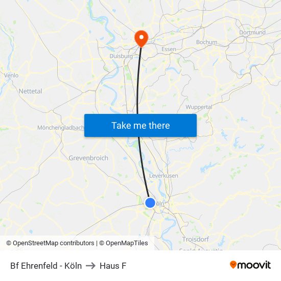 Bf Ehrenfeld - Köln to Haus F map
