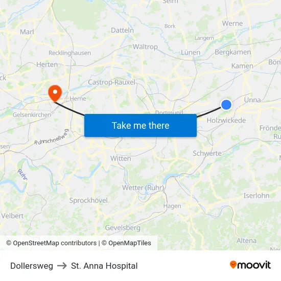Dollersweg to St. Anna Hospital map