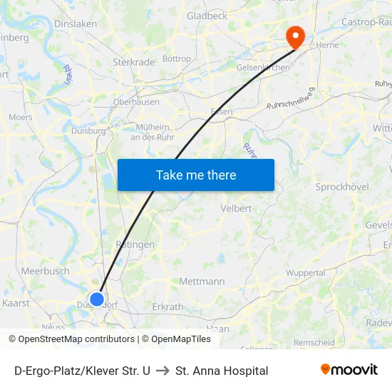 D-Ergo-Platz/Klever Str. U to St. Anna Hospital map