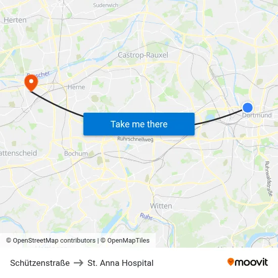 Schützenstraße to St. Anna Hospital map