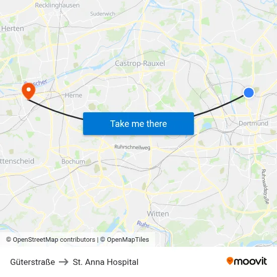 Güterstraße to St. Anna Hospital map