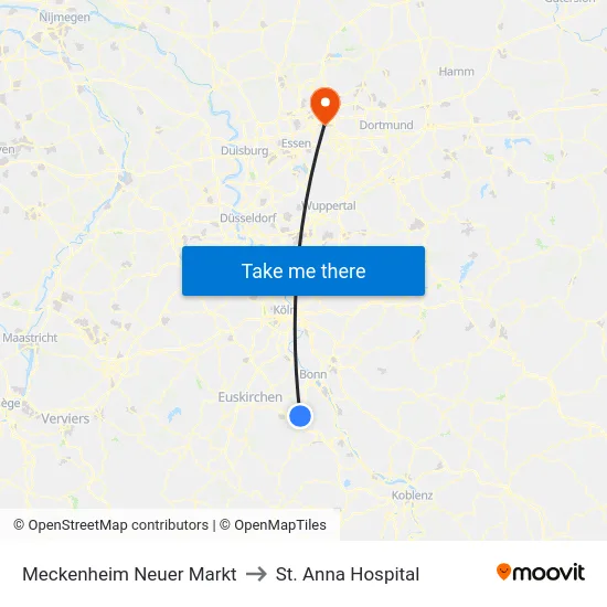Meckenheim Neuer Markt to St. Anna Hospital map