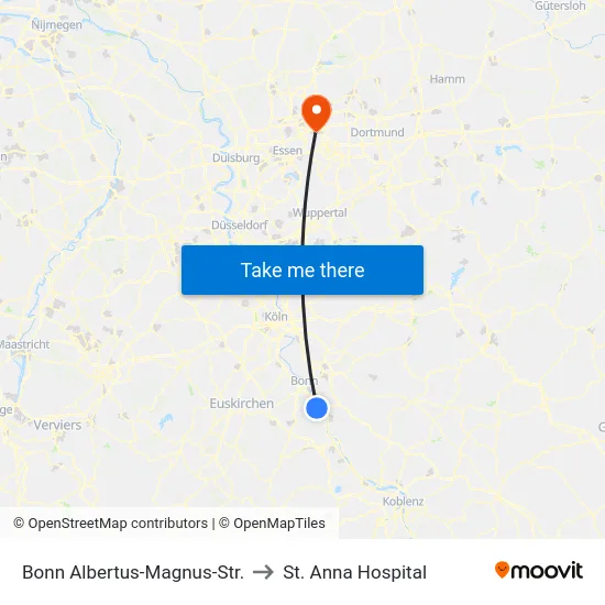 Bonn Albertus-Magnus-Str. to St. Anna Hospital map