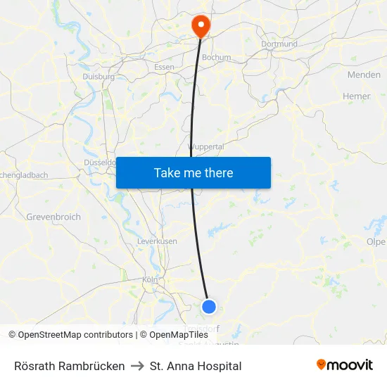 Rösrath Rambrücken to St. Anna Hospital map