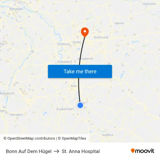 Bonn Auf Dem Hügel to St. Anna Hospital map