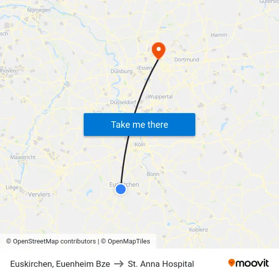Euskirchen, Euenheim Bze to St. Anna Hospital map
