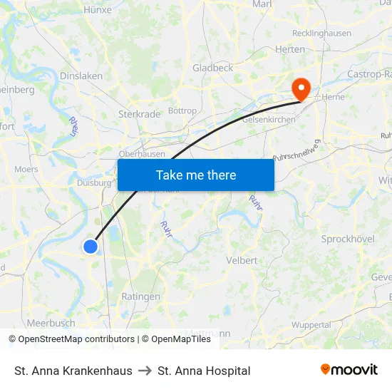 St. Anna Krankenhaus to St. Anna Hospital map