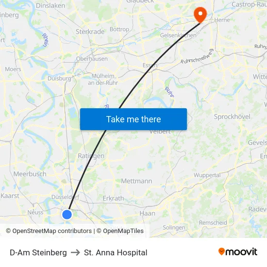 D-Am Steinberg to St. Anna Hospital map