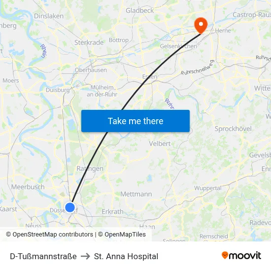 D-Tußmannstraße to St. Anna Hospital map
