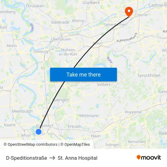 D-Speditionstraße to St. Anna Hospital map