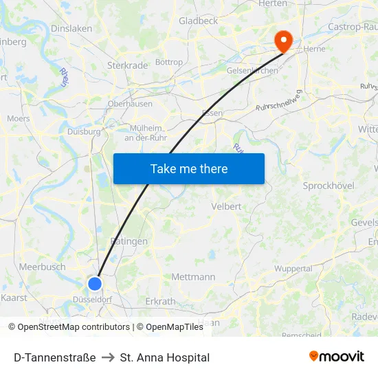 D-Tannenstraße to St. Anna Hospital map
