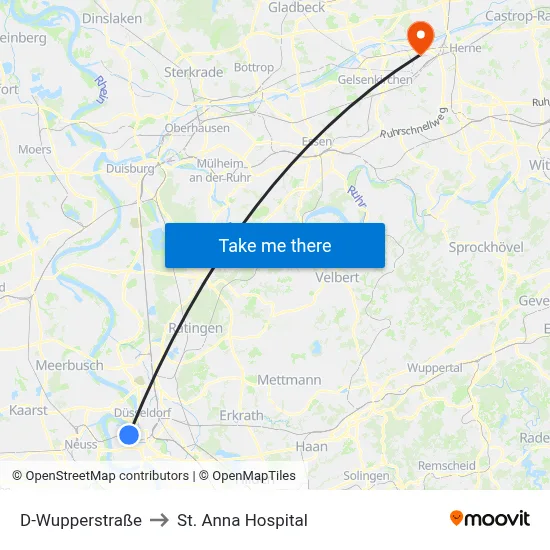 D-Wupperstraße to St. Anna Hospital map