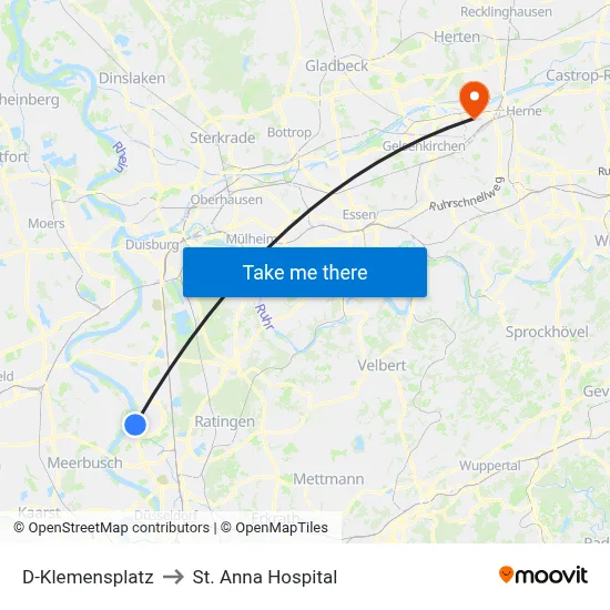 D-Klemensplatz to St. Anna Hospital map