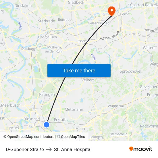D-Gubener Straße to St. Anna Hospital map