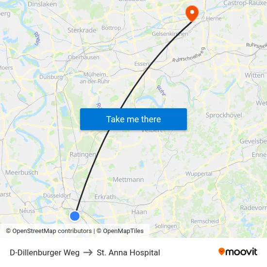 D-Dillenburger Weg to St. Anna Hospital map
