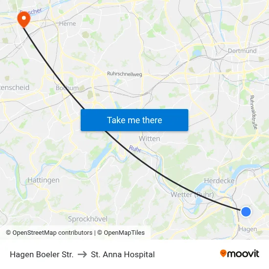 Hagen Boeler Str. to St. Anna Hospital map