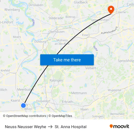 Neuss Neusser Weyhe to St. Anna Hospital map