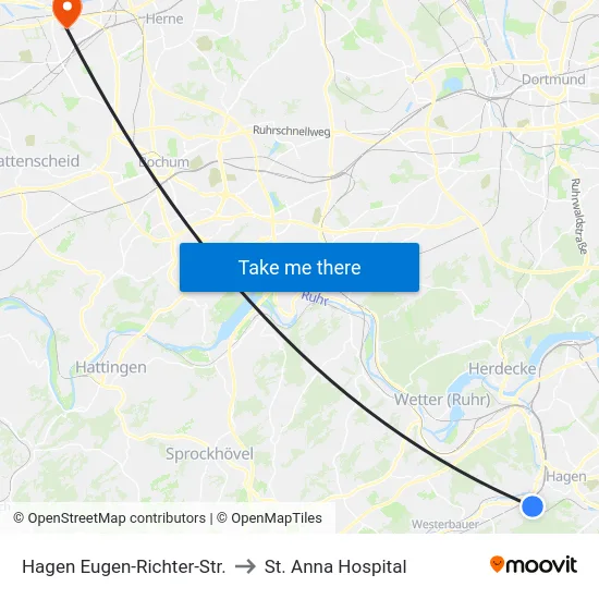 Hagen Eugen-Richter-Str. to St. Anna Hospital map
