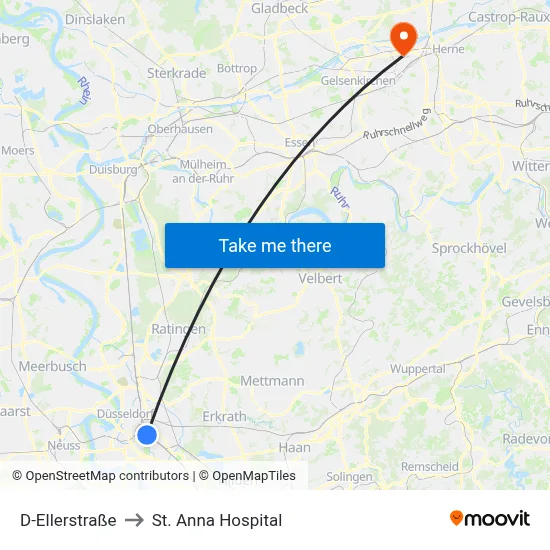 D-Ellerstraße to St. Anna Hospital map