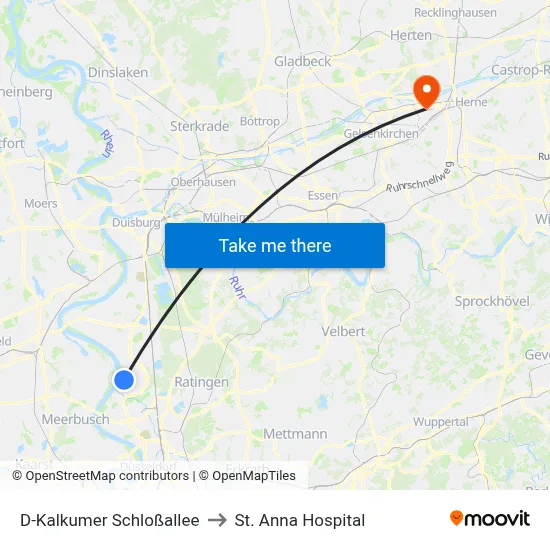 D-Kalkumer Schloßallee to St. Anna Hospital map